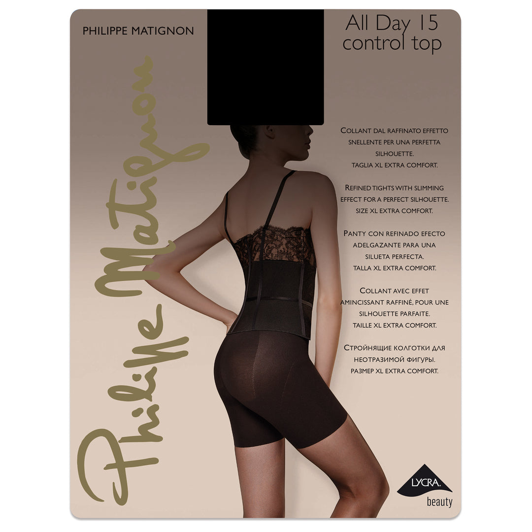 All Day control top, 15 den, Svart