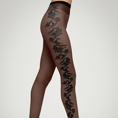 Flower Tights 20 den, svart