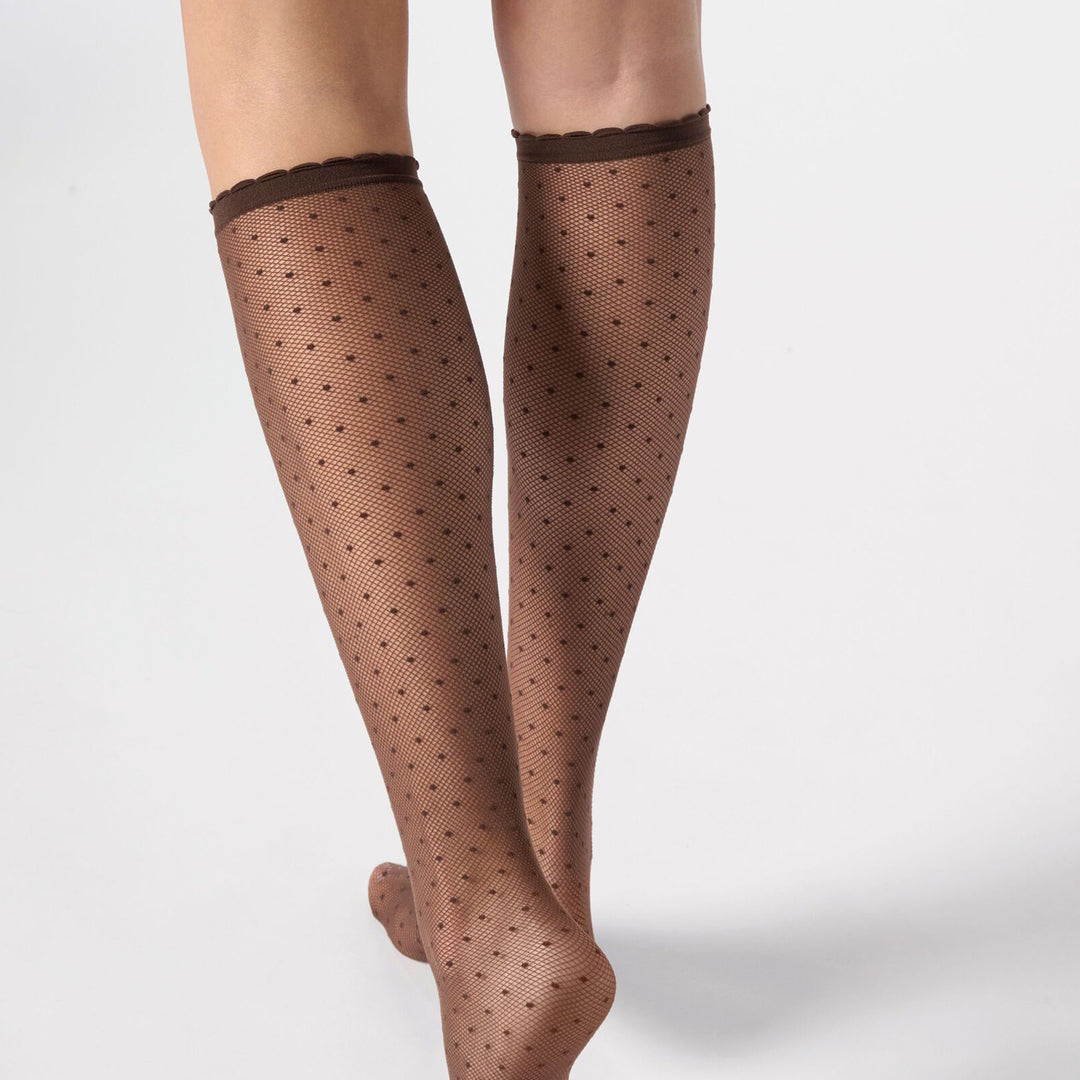 Plumetis Knee High, 30 den, Brun