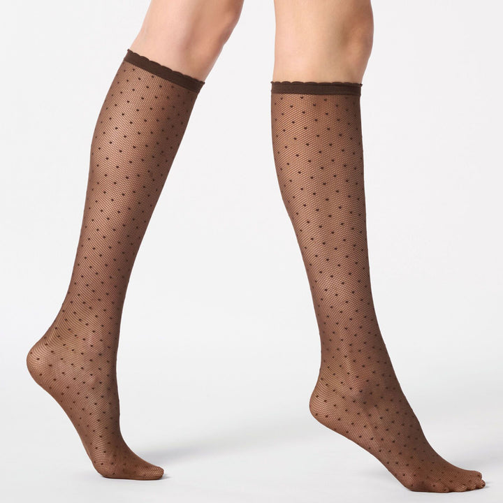 Plumetis Knee High, 30 den, Brun