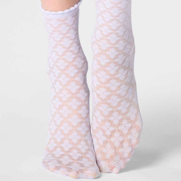 Macramé socks, 30 den, Lila