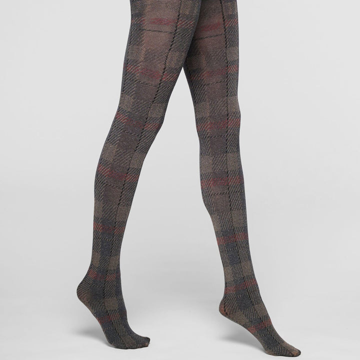 Soft Plaid, 60 den, Grå rutig