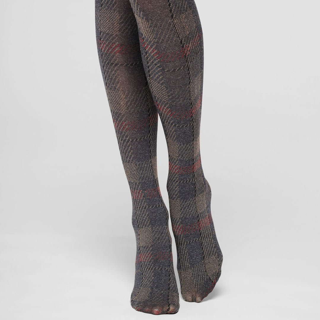 Soft Plaid, 60 den, Grå rutig