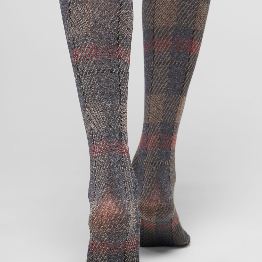 Soft Plaid, 60 den, Grå rutig