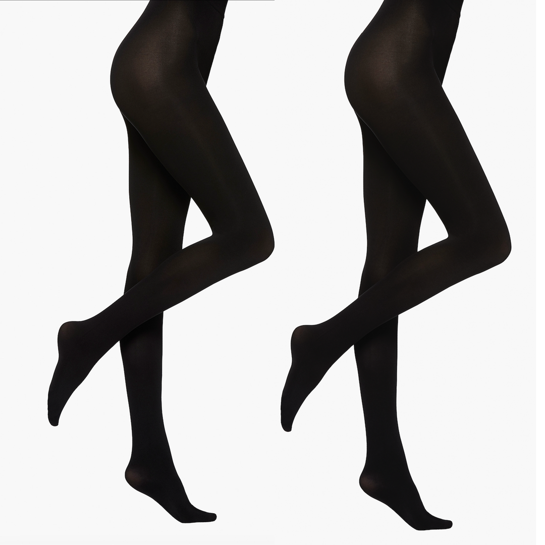 Opaque 2-pack, 60 den, Svart