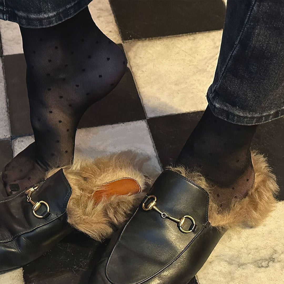 Plumetis Knee High, 30 den, Svart